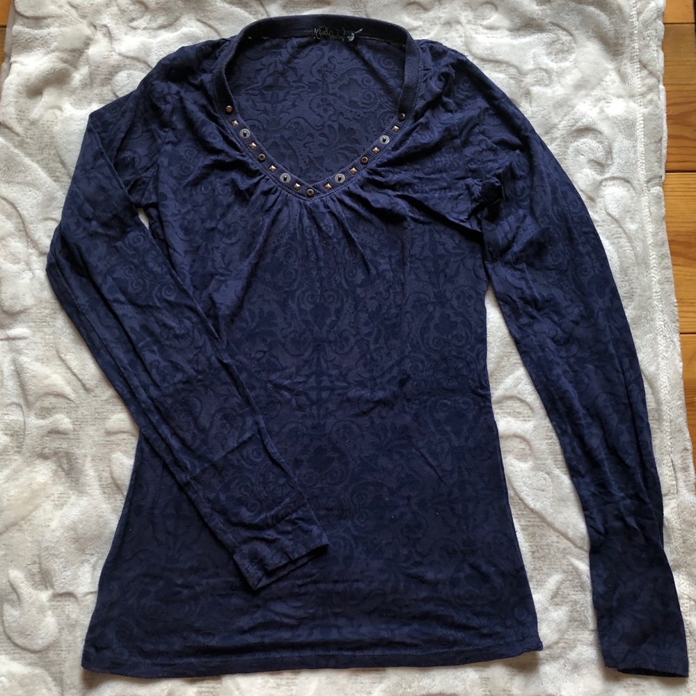 Cruel Girl Patterned Long Sleeve Shirt Size Medium